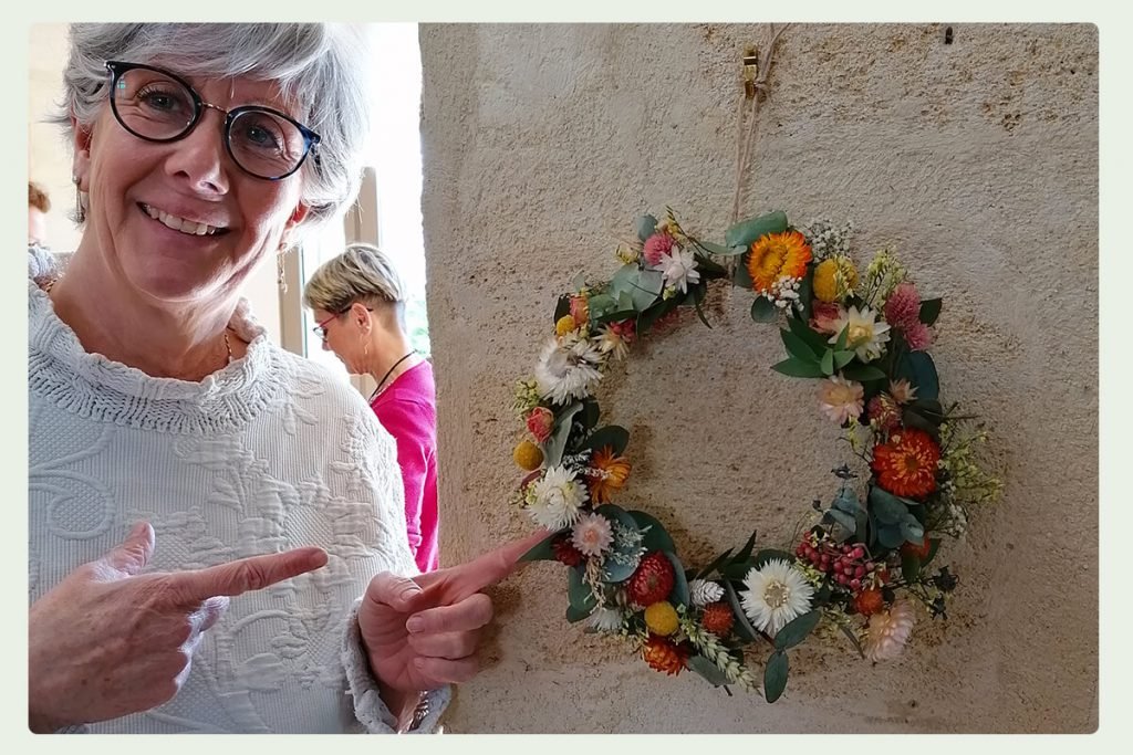 Couronne murale atelier floral